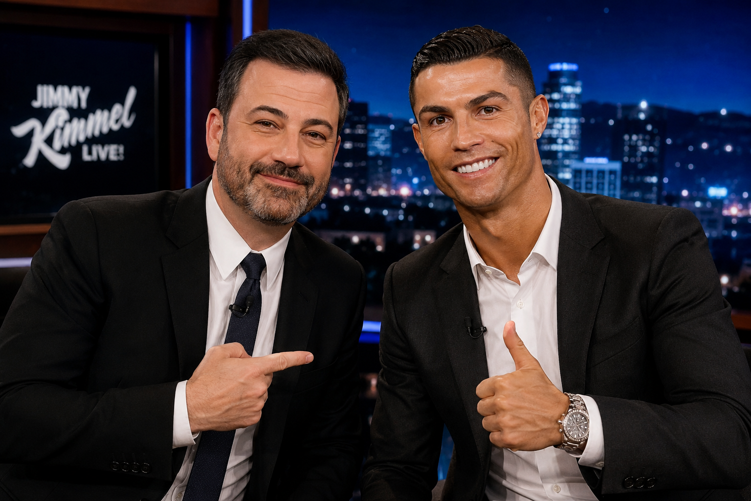 Jimmy Kimmel and Cristiano Ronaldo
